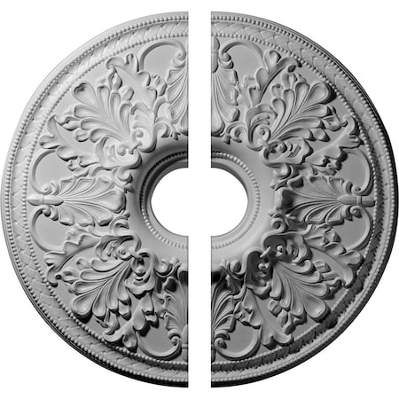 Ashley Ceiling Medallion, Two Piece (Fits Canopies Up To 4 3/4), 23 7/8OD X 4ID X 2 1/8P